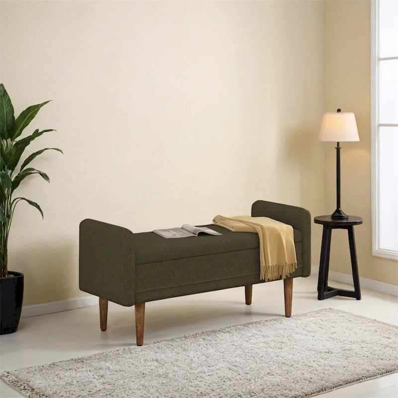 Teddy Velvet Storage Stool,With Storage Space,Suitable For Apartments