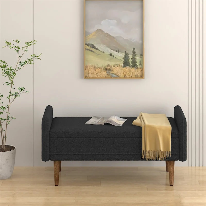 Teddy Velvet Storage Stool,With Storage Space,Suitable For Apartments
