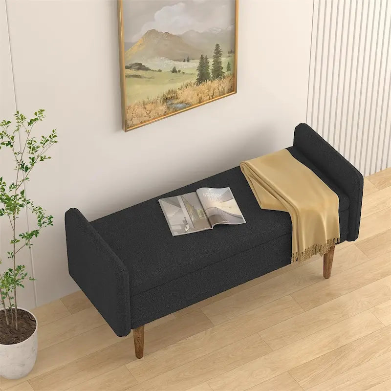 Teddy Velvet Storage Stool,With Storage Space,Suitable For Apartments