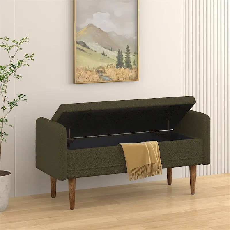Teddy Velvet Storage Stool,With Storage Space,Suitable For Apartments