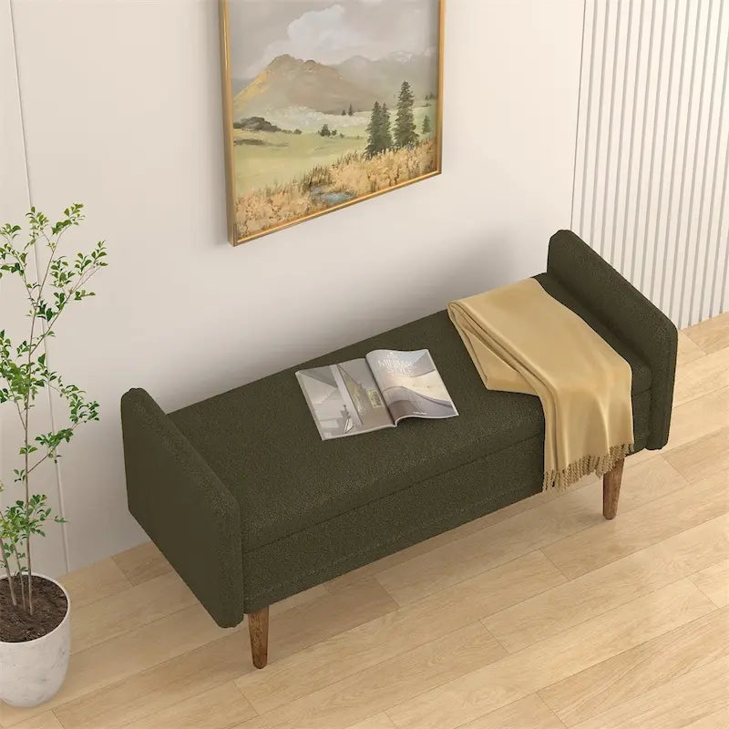 Teddy Velvet Storage Stool,With Storage Space,Suitable For Apartments