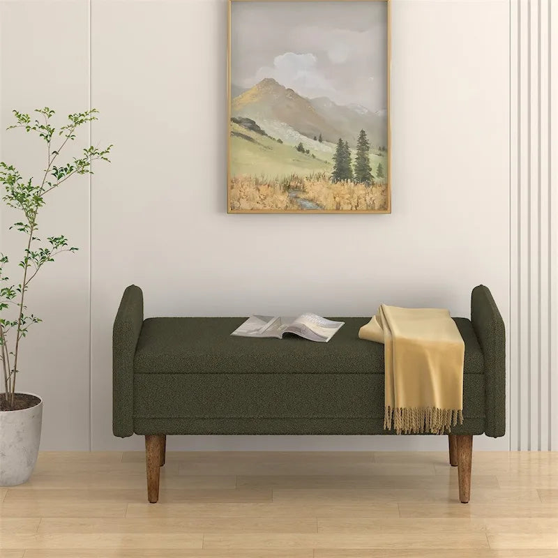 Teddy Velvet Storage Stool,With Storage Space,Suitable For Apartments