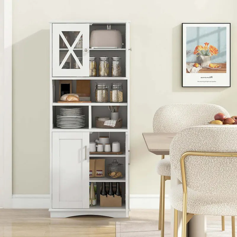 Costway Tall Bathroom Cabinet Large Floor Storage Cabinet with Acrylic - See Details