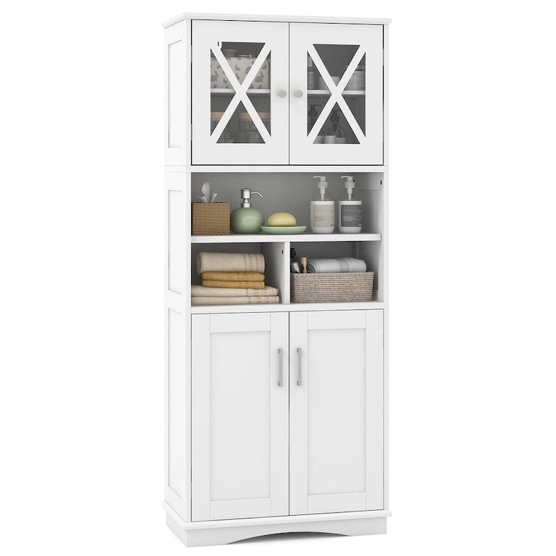 Costway Tall Bathroom Cabinet Large Floor Storage Cabinet with Acrylic - See Details