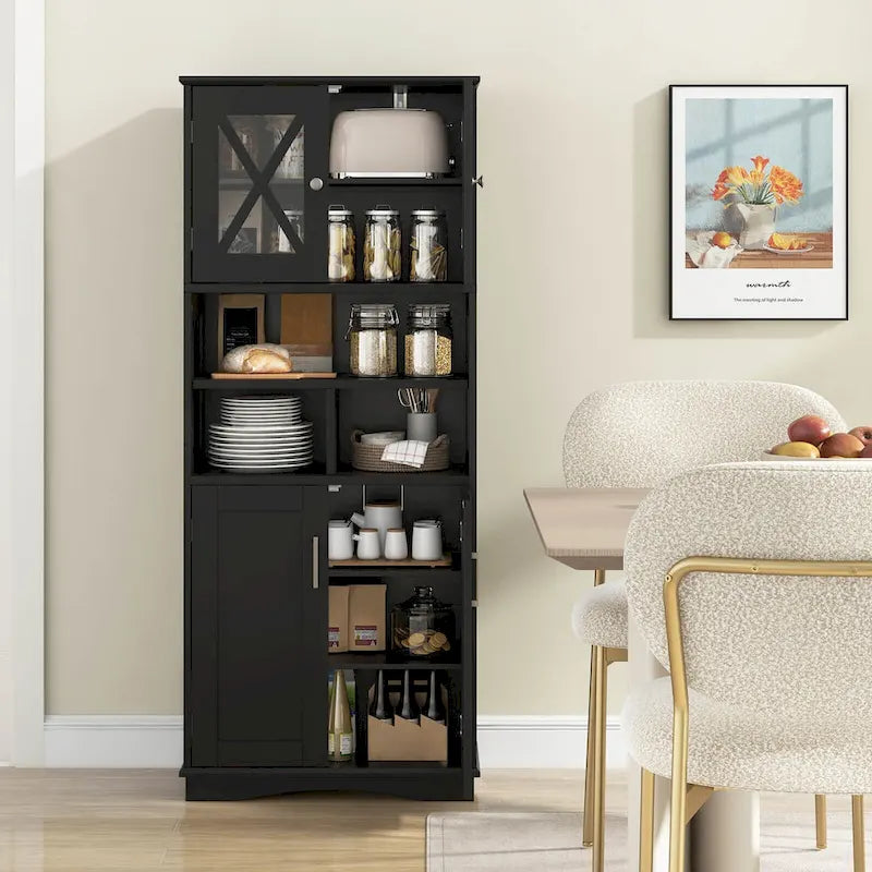 Costway Tall Bathroom Cabinet Large Floor Storage Cabinet with Acrylic - See Details
