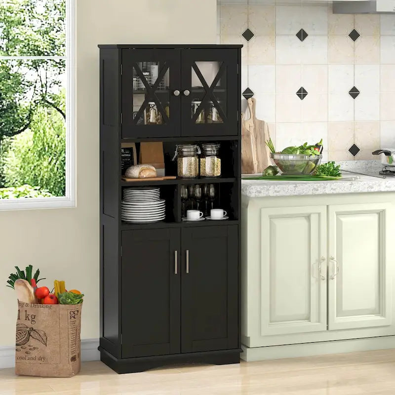 Costway Tall Bathroom Cabinet Large Floor Storage Cabinet with Acrylic - See Details