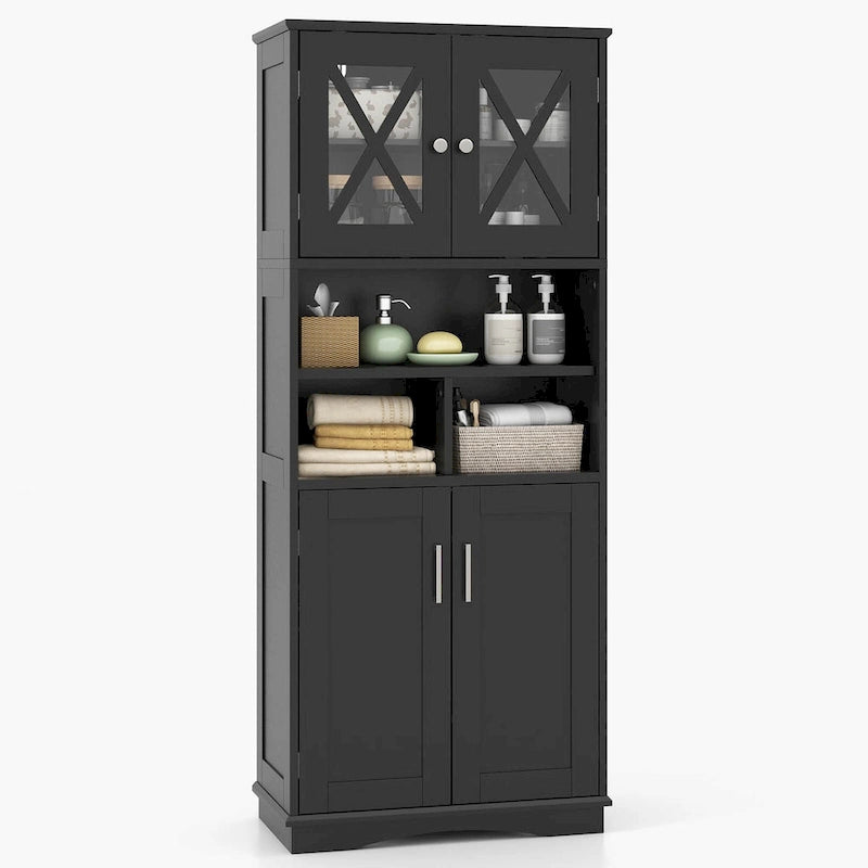 Costway Tall Bathroom Cabinet Large Floor Storage Cabinet with Acrylic - See Details
