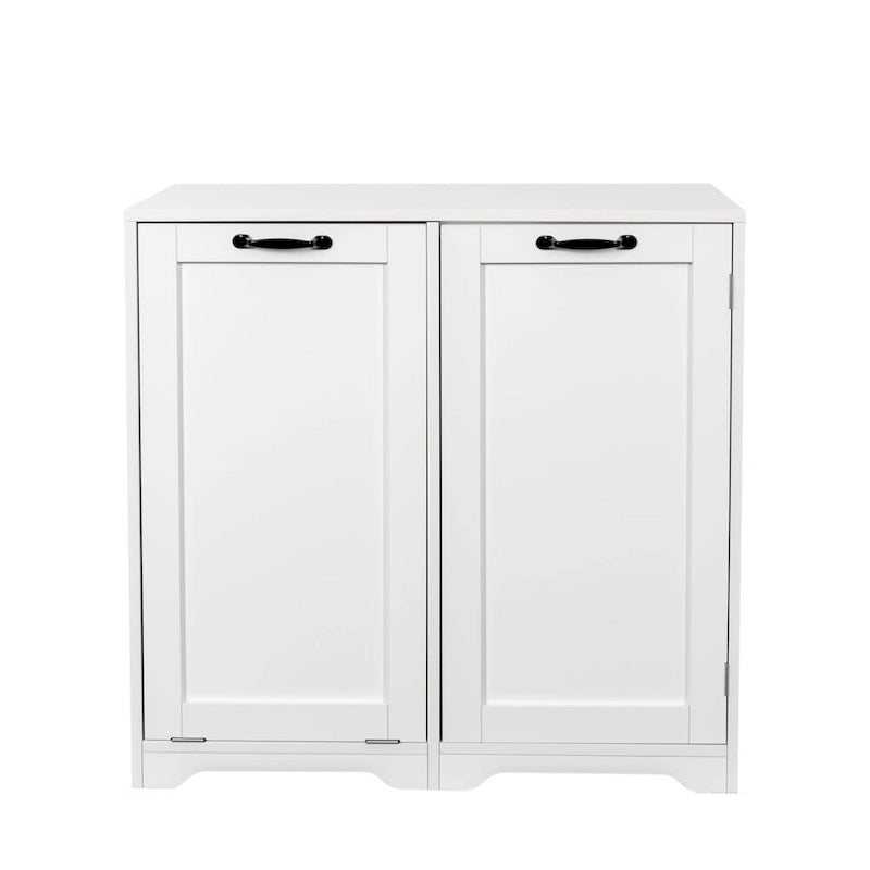 Freestanding bathroom Cabinet with Tilt-Out Hamper & Adjustable ShelfDoor Shelve Design