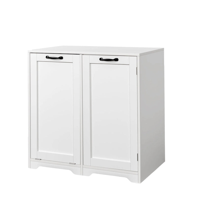 Freestanding bathroom Cabinet with Tilt-Out Hamper & Adjustable ShelfDoor Shelve Design