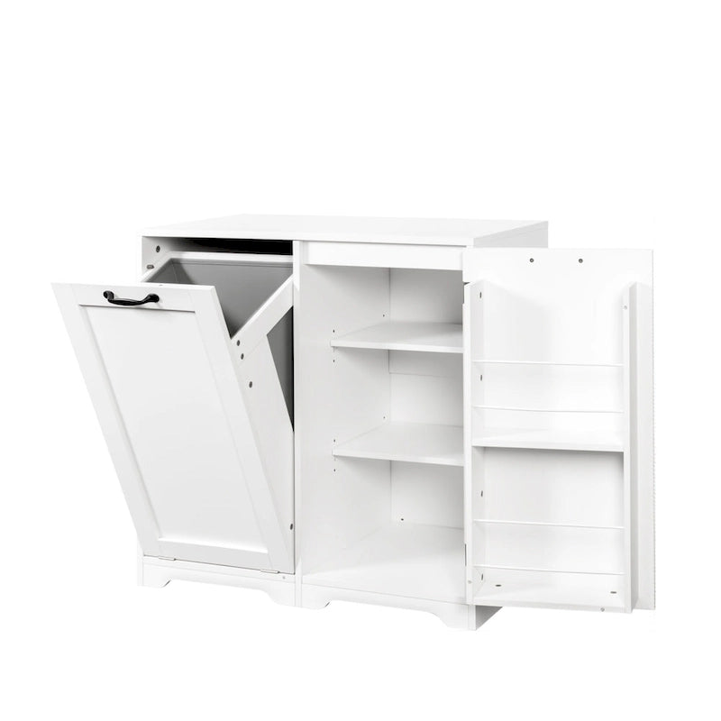 Freestanding bathroom Cabinet with Tilt-Out Hamper & Adjustable ShelfDoor Shelve Design