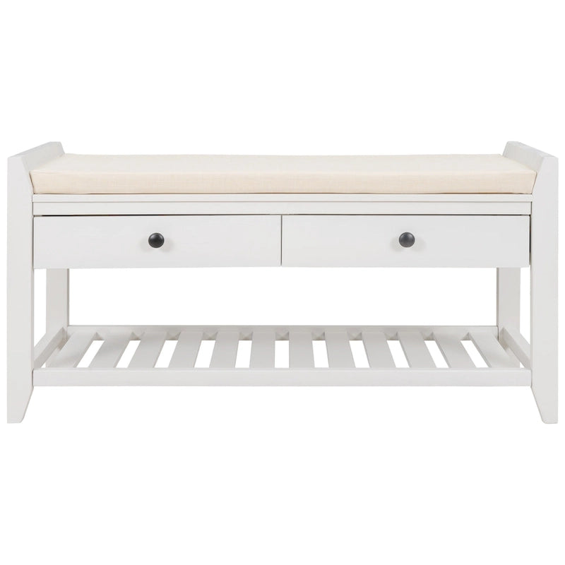 Multi-purpose Shoe Rack with Cushioned Seat and Drawers
