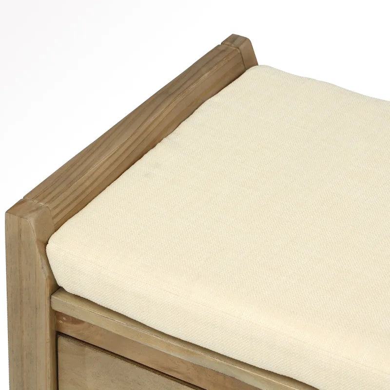 43 Entryway Storage Bench Shoe Rack with Cushioned Seat and Drawers