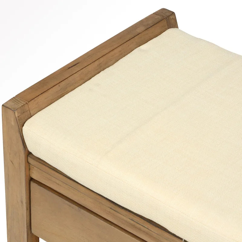 43 Entryway Storage Bench Shoe Rack with Cushioned Seat and Drawers