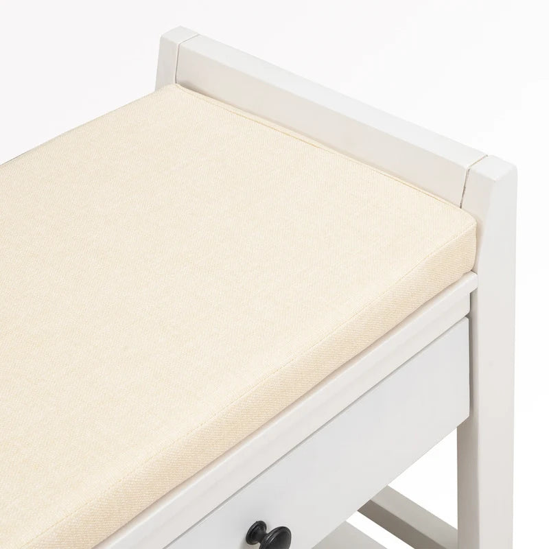 43 Entryway Storage Bench Shoe Rack with Cushioned Seat and Drawers