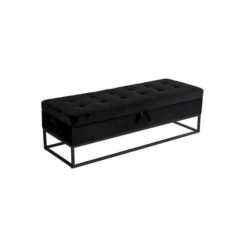 Metal Base Bed Bench with Storage