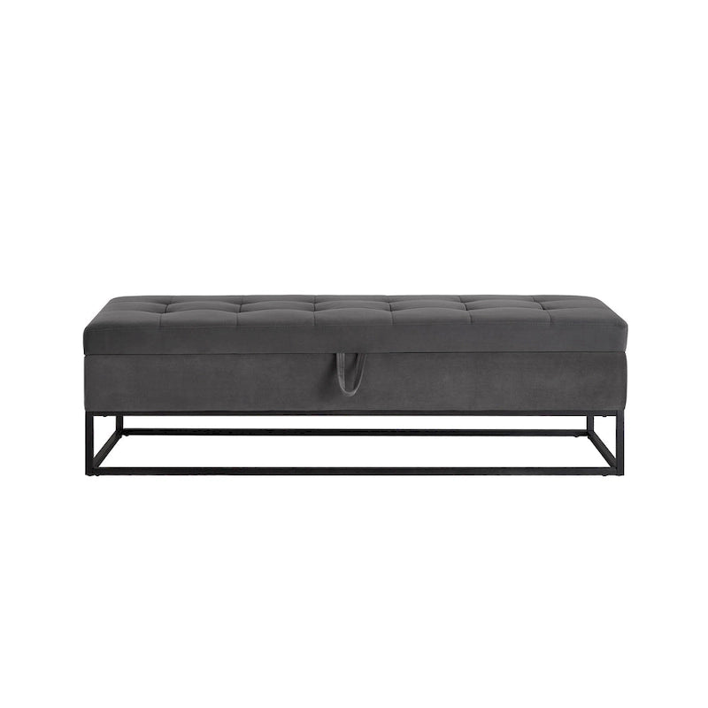 Metal Base Bed Bench with Storage