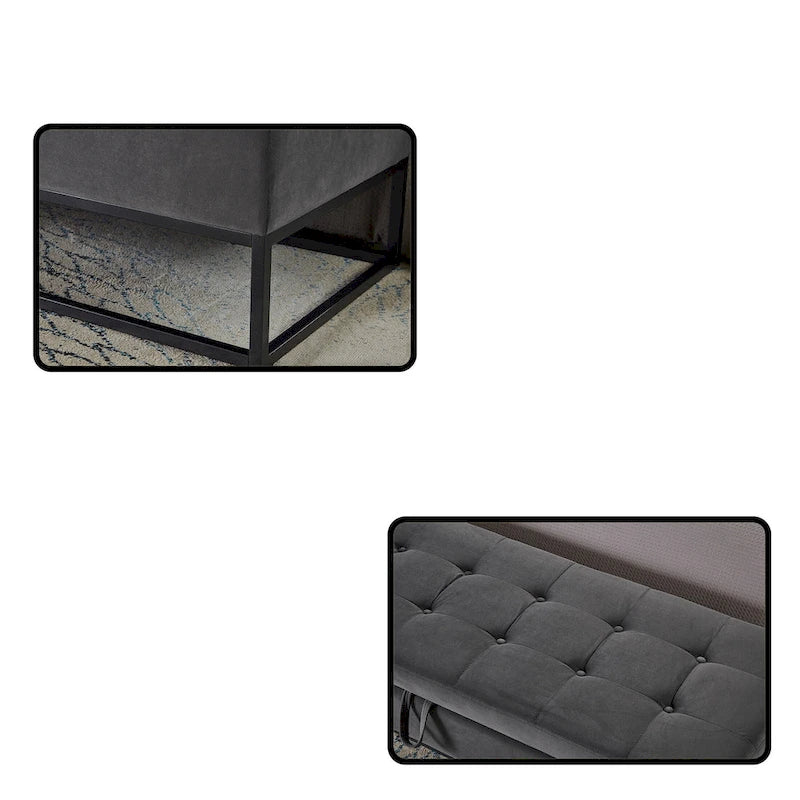 Metal Base Bed Bench with Storage