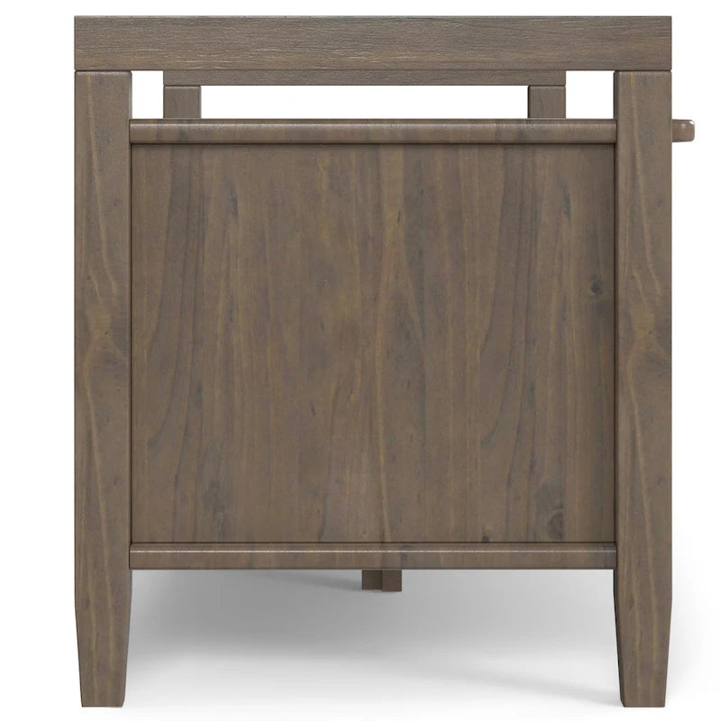 WYNDENHALL Cantina SOLID WOOD 44 inch Wide Transitional Entryway Storage Bench in Smoky Brown - 18 d x 44 w x 19.8 h