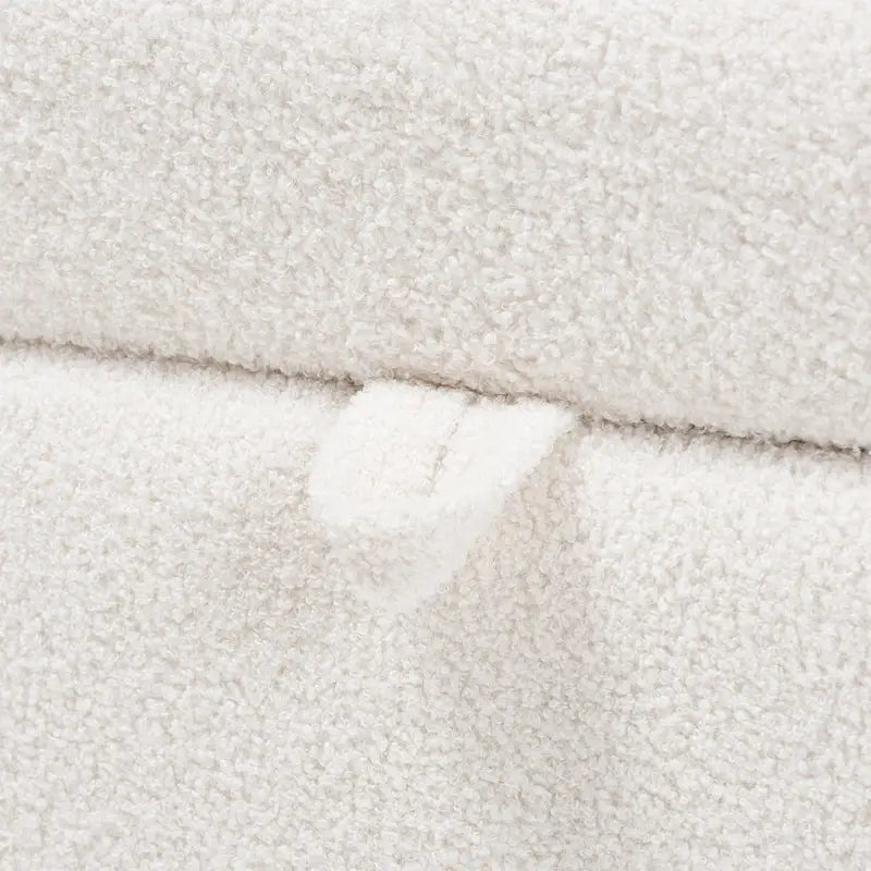 Oakes Modern and Contemporary Ivory Boucle Upholstered Storage Bench