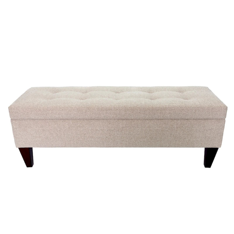 Brooke NOVA Fabric/ Wood Button-tufted Long Storage Bench
