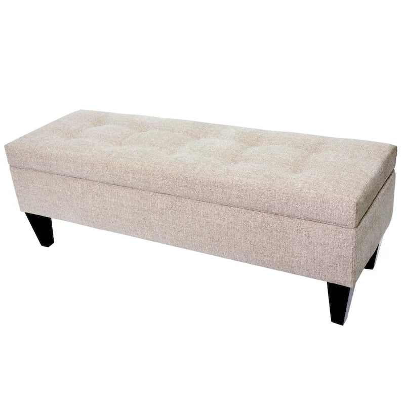 Brooke NOVA Fabric/ Wood Button-tufted Long Storage Bench