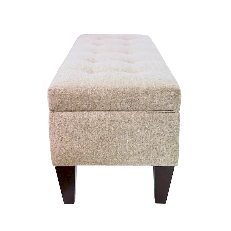 Brooke NOVA Fabric/ Wood Button-tufted Long Storage Bench