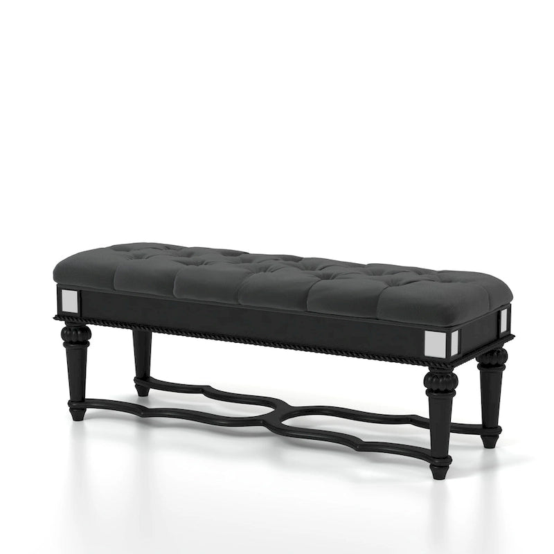 Zeln Traditional Fabric Tufted Upholstered Accent Bench by Furniture of America