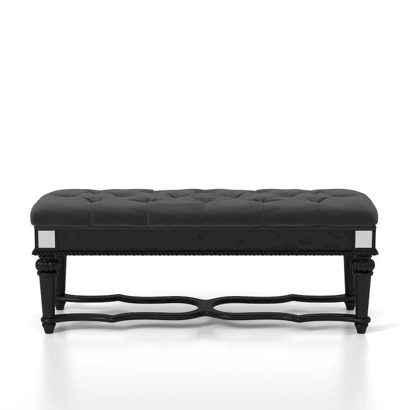 Zeln Traditional Fabric Tufted Upholstered Accent Bench by Furniture of America