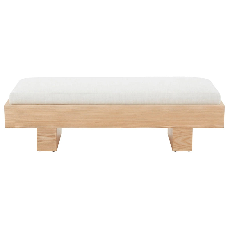 SAFAVIEH Couture Ferah White Wood Bench - 52 W x 20 D x 17 H - 52Wx20Dx17H