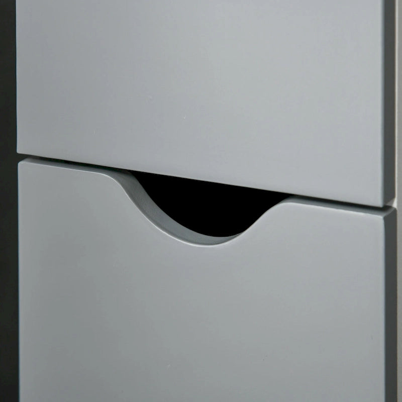 kleankin Tall Bathroom Storage Cabinet with 2 Open Shelves and 2 Door Cabinets, Freestanding Linen Tower