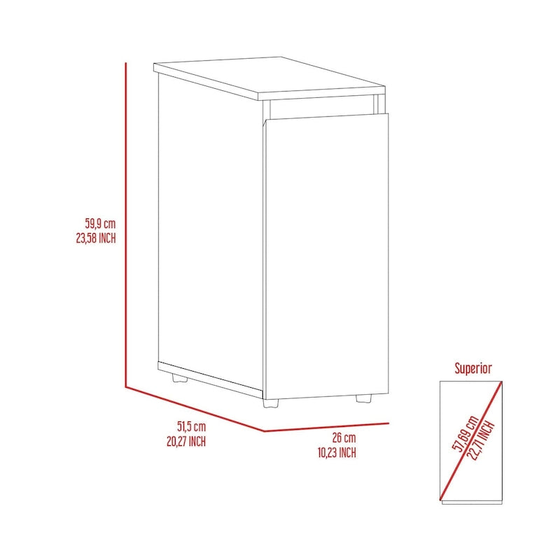 TUHOME Ventus Bathroom Storage Cabinet with Liftable Top and Drawer