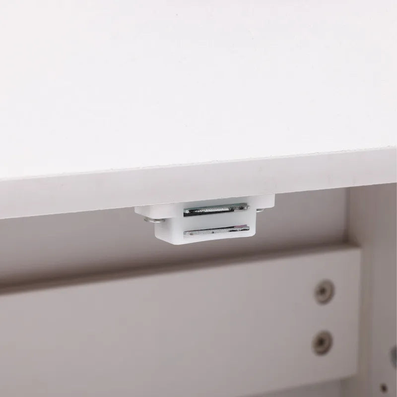 White and Black Wood Bathroom Storage Linen Cabinet - 31.9 H x 23.6 W x 11.8 D
