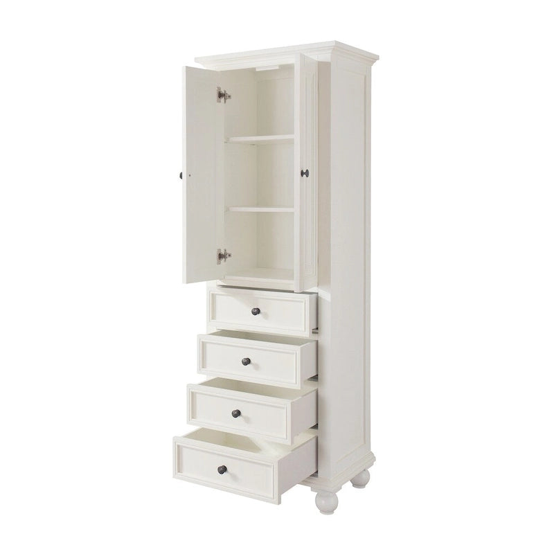 Avanity Thompson 24 Inch French White Finish Linen Cabinet - 24W x 68H - 24W x 68H