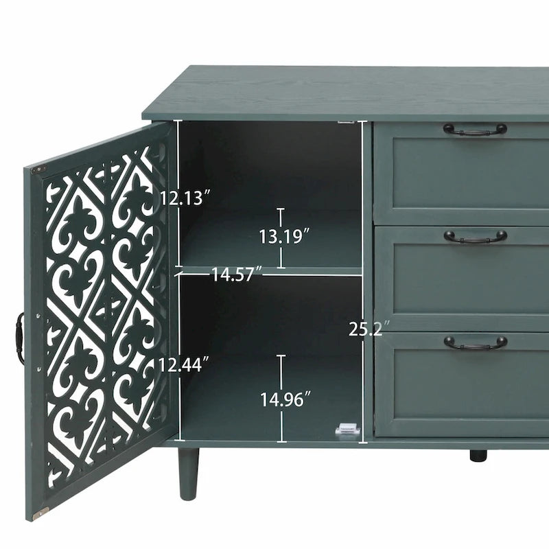 Accent Storage Cabinet with 2 Doors and 3 Drawers