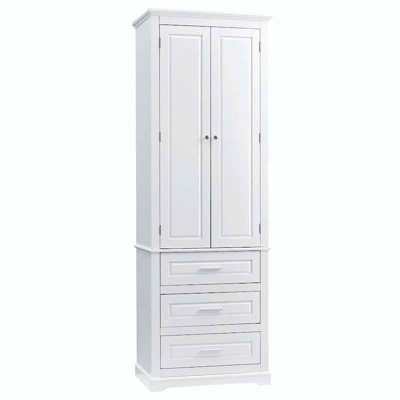 Bathroom Tall Storage Cabinet with Three Drawers