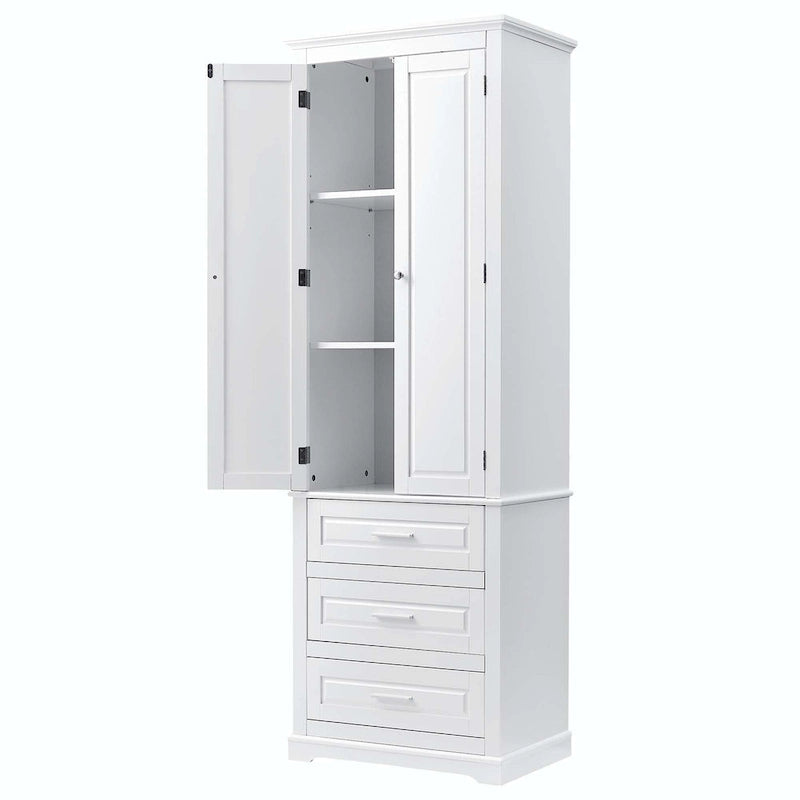Bathroom Tall Storage Cabinet with Three Drawers