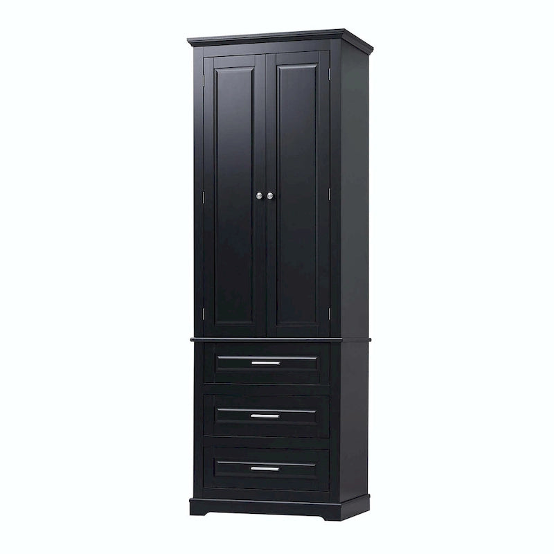 Bathroom Tall Storage Cabinet with Three Drawers