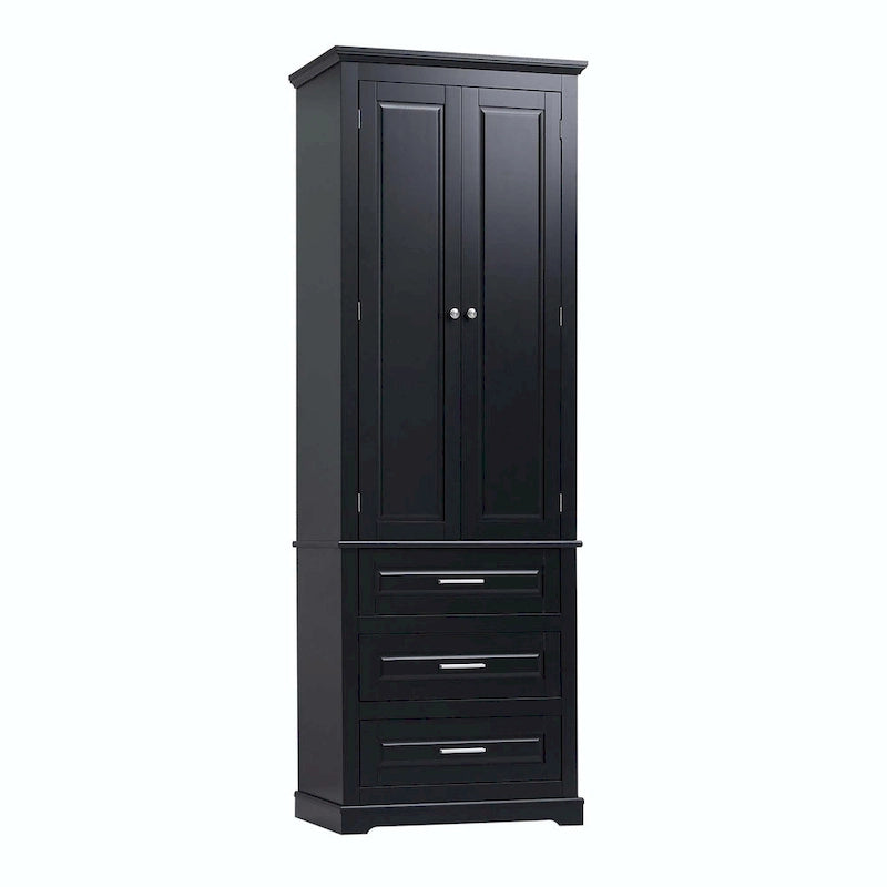 Bathroom Tall Storage Cabinet with Three Drawers