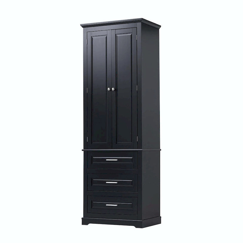 Bathroom Tall Storage Cabinet with Three Drawers