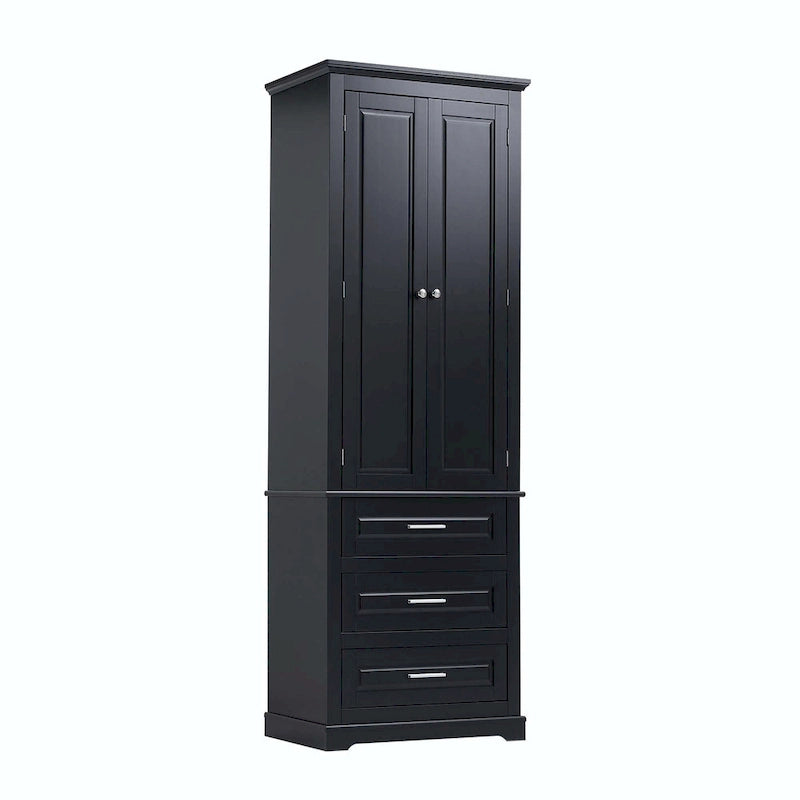 Bathroom Tall Storage Cabinet with Three Drawers