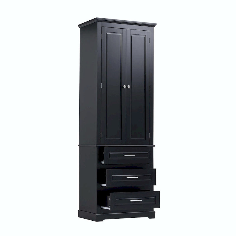 Bathroom Tall Storage Cabinet with Three Drawers