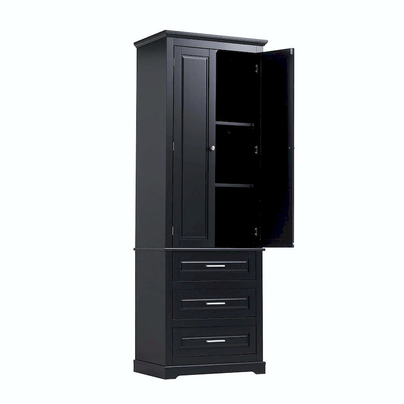 Bathroom Tall Storage Cabinet with Three Drawers