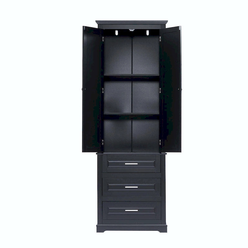 Bathroom Tall Storage Cabinet with Three Drawers