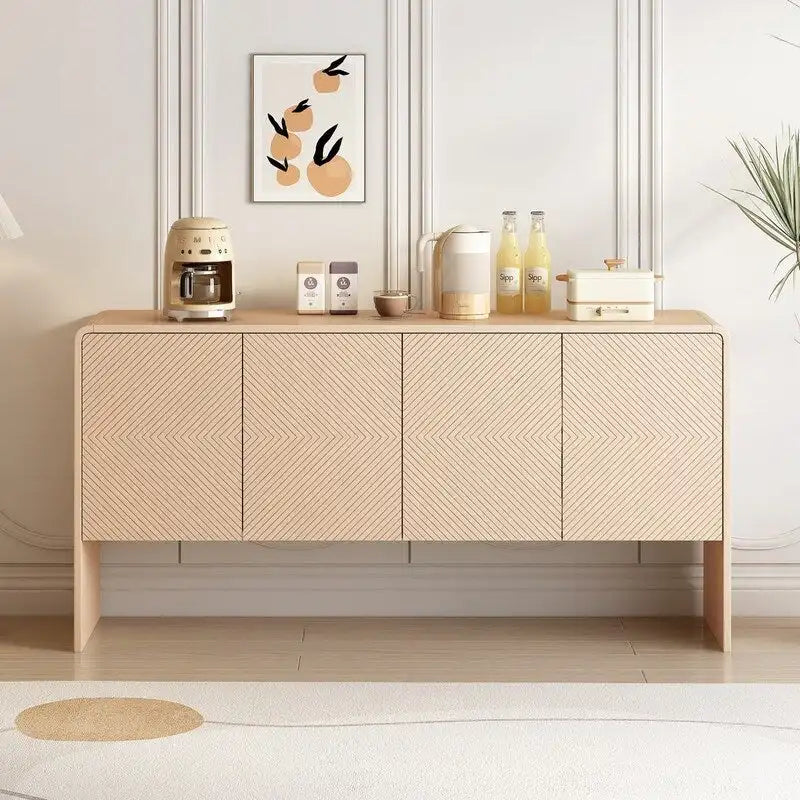 60L Large Storage Space Sideboard with 4 Doors - N/A