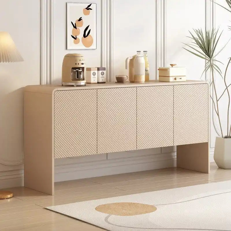 60L Large Storage Space Sideboard with 4 Doors - N/A