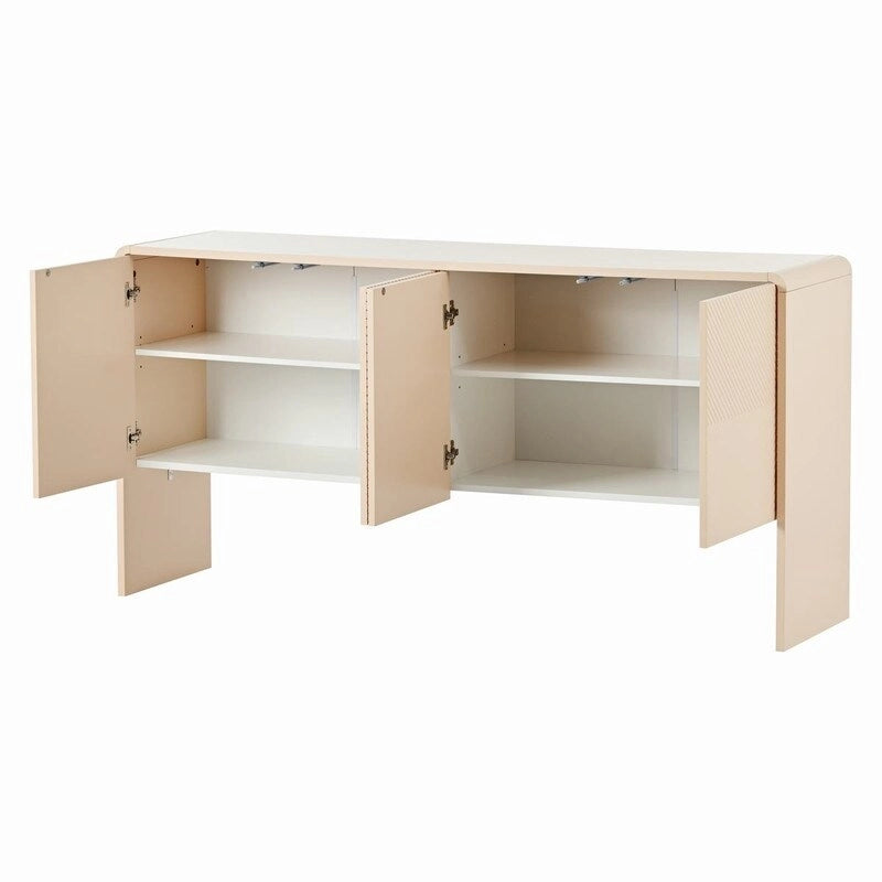 60L Large Storage Space Sideboard with 4 Doors - N/A