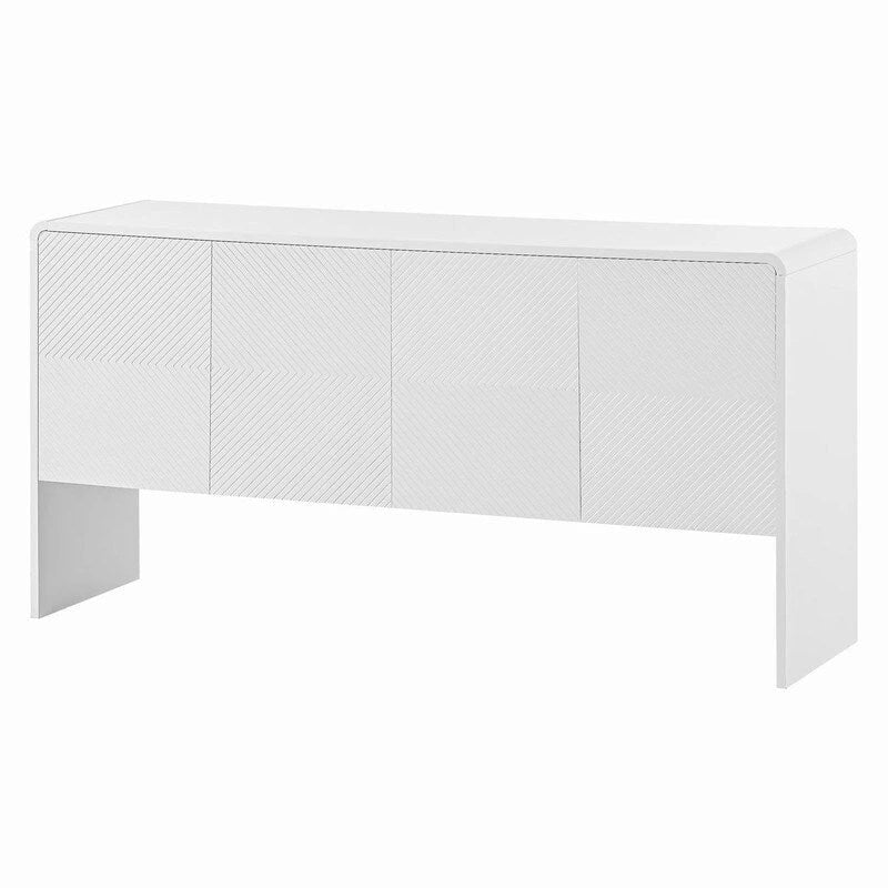 60L Large Storage Space Sideboard with 4 Doors - N/A
