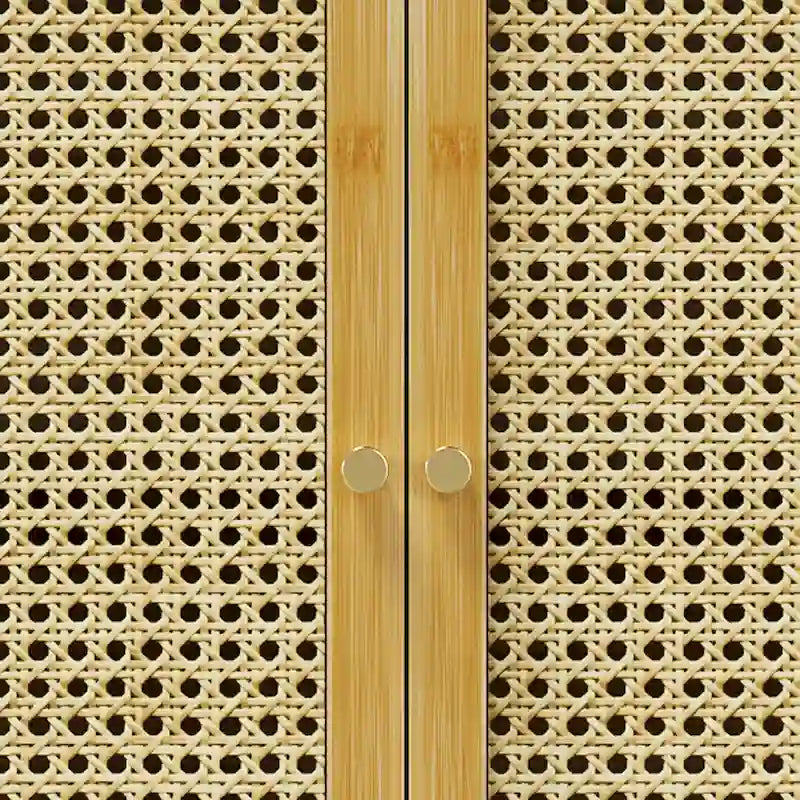 Bamboo Wall Mounted Cabinet Hanging Storage Cabinet with 3 Shelves