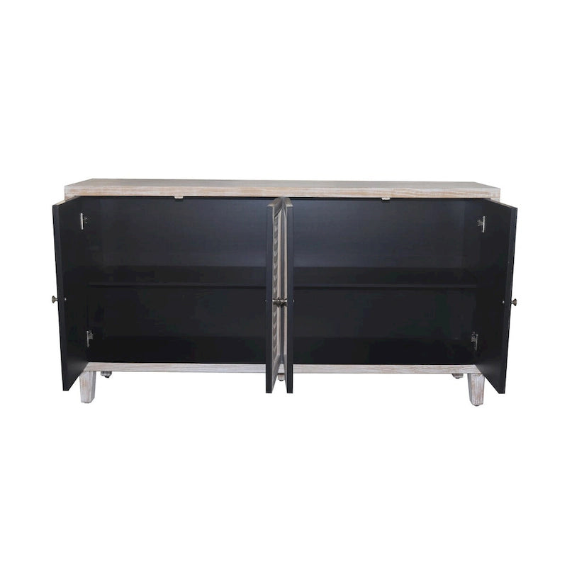 Accent Cabinet 4 Door Wooden Cabinet Sideboard Buffet Server Cabinet - N/A