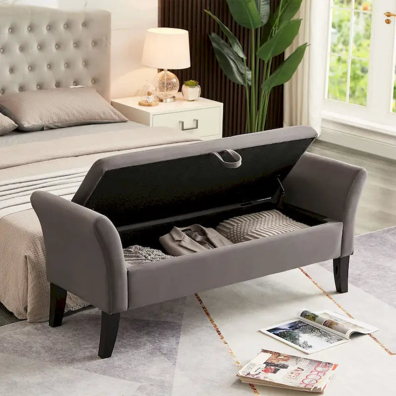 51.5 Velvet Bench with Storage
